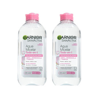 Combo Agua Micelar Original Garnier Skin Active 400ml Pack x 2 und  