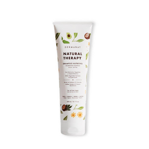 Shampoo Nutritivo Sin Sal Dermanat 300 ml x 1 Limpia, repara, humecta y protege tu pelo con nuestra nueva fórmula sin sal, rica en extractos naturales y libre de ingredientes tóxicos.

Cuida tu pelo con esta fórmula reparadora que limpia e hidrat