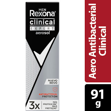 Desodorante Rexona Clinical Hombre Expert Antibacterial Aerosol x 91 gr undefined