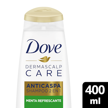 Shampoo Anticaspa Dove 2 En 1 Menta Refrescante x 400 ml  