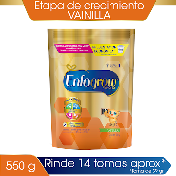 Fórmula De Crecimiento Enfagrow Premium 3 Vainilla Bolsa x 550 gr  