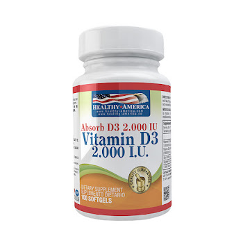 Healthy America Vitamina D3 2.000 IU Frasco x 100 Cápsulas  