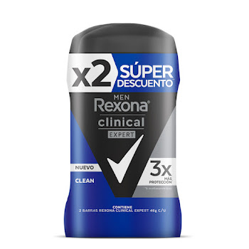 Desodorante Hombre Rexona Clinical Expert 46 Gr Pack x 2 und  