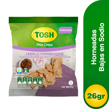 Pasabocas Pita Chips Tosh Cebolla Caramelizada x 26 gr  