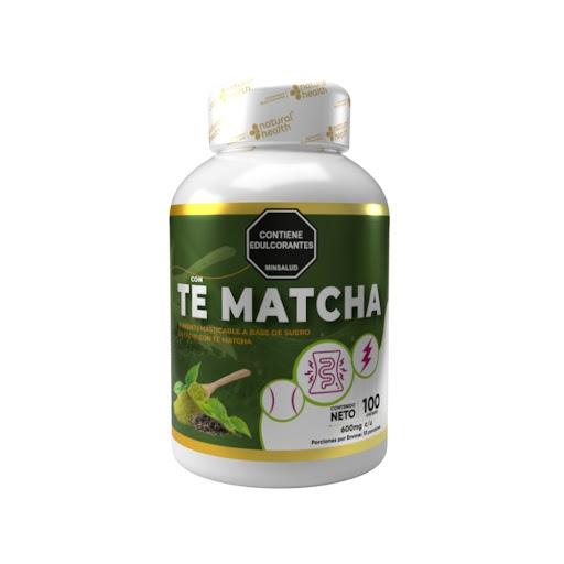 Té Matcha en Pastillas – Antioxidante y Energía Natural NATURAL HEALTH PASTILLERO x 1 Suplemento en tabletas rico en antioxidantes que ayuda a aumentar la energía de forma natural, apoyar la concentración y contribuir al metabolismo. Práctico y fácil de consumir en tu rutina diaria.