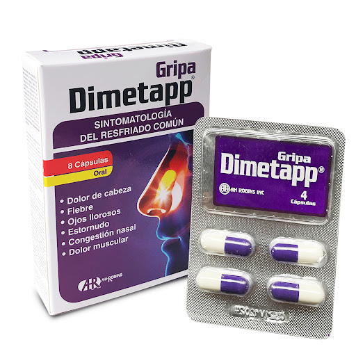 Dimetapp Gripa Caja X 8   Cápsulas Acetaminofén Fenilefrina  Cetirizina