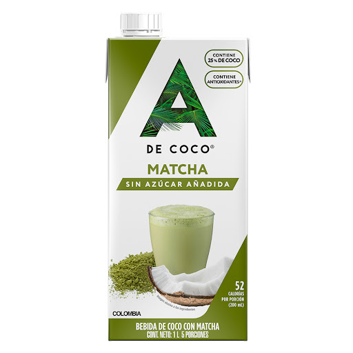 Bebida A De Coco Con   Matcha Sin Azúcar x 1 lt