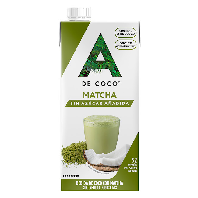 Bebida A De Coco Con   Matcha Sin Azúcar x 1 lt  