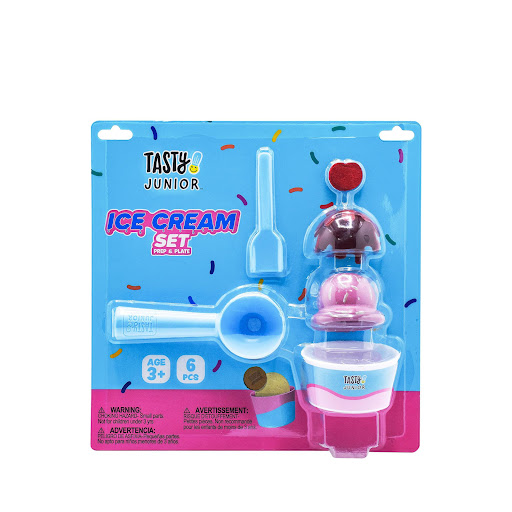 Set de Helados Juego de Cocina Tasty Tasty Caja x 1 ĦSumérgete en el mundo delicioso de Tasty con nuestro Set de Mini Helados! Diseñado para mini chefs creativos, este emocionante juego de cocina permite a los niños crear sus propios helados en miniatu