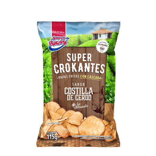 Pasabocas Super Ricas Papas Supercrokantes Costilla Con Cascara x 115 gr