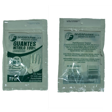 Guantes De Nitrilo Inverfarma Talla M Blanco x 1 und  