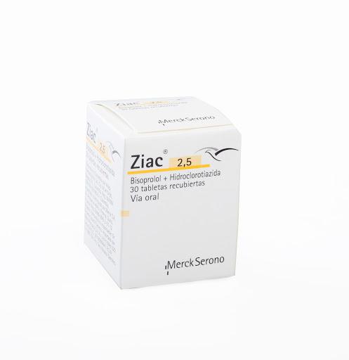 Ziac 2.5Mg Tabletas Caja x30Tab. Merck Bisoprolol Hidroclorotiazida