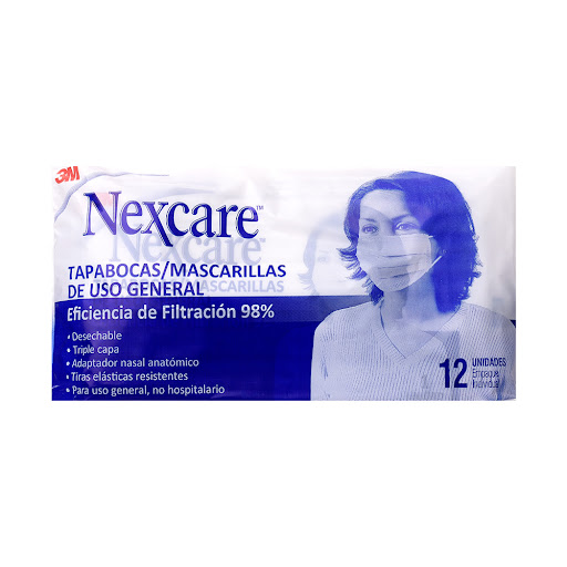 Tapabocas 3M Nexcare Desechables Caja x 12 und