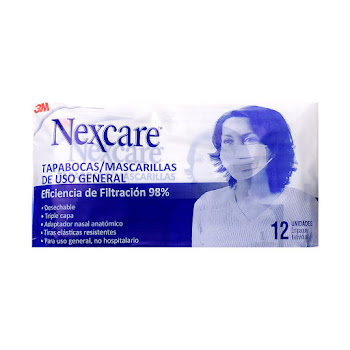 Tapabocas 3M Nexcare Desechables Caja x 12 und  