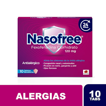 //Nasofree Fexofenadina Clorhidrato 120mg Procaps Caja x 10 Tabletas  
