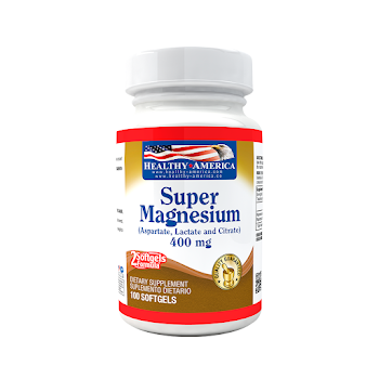 Healthy America Super Magnesio 400 mg Frasco x 100 Cápsulas  