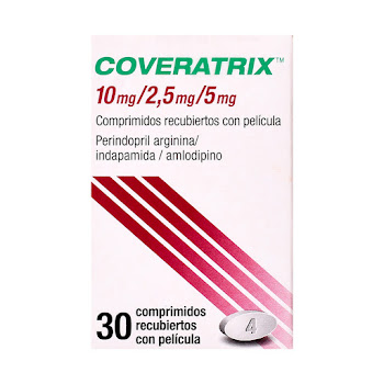 Perindopril + Indapamida + Amlodipino 10mg/2.5mg/5mg Coveratrix Servier Caja x 30 Comprimidos  