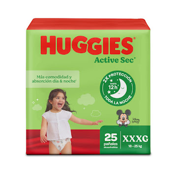 Pañal Huggies Active Sec Etapa 6 x 25 und  