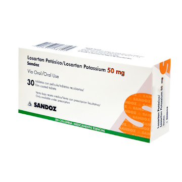 LOSARTAN SANDOZ 50MG   TABLETA CAJA X30TAB.                              
