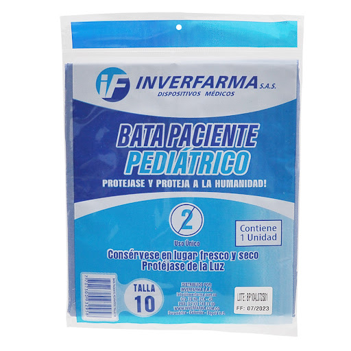 Bata Paciente Inverfarma Pediátrico Talla 10 x 1 und