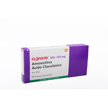 Clavulin Amoxicilina + Ácido Clavulánico 500mg/125 mg GSK Caja x 14 Tabletas  