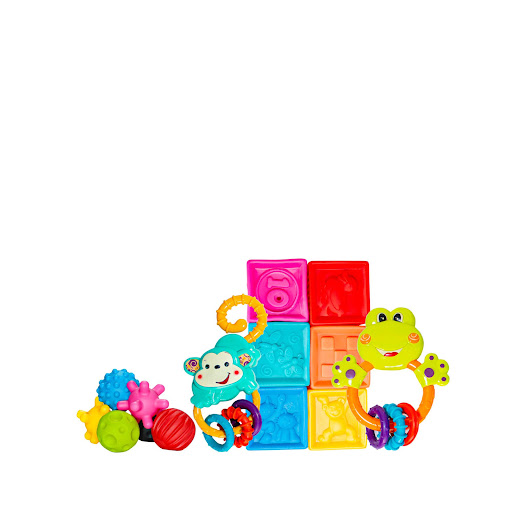 Mega Set Didáctico para Bebés x 14 Piezas Toy Logic Toy Logic Caja x 14 Mega Set Didáctico promueve el desarrollo de las habilidades cognitivas y motrices finas en niños. Puedes llevarlo a cualquier lugar y compartir momentos llenos de alegría, felicidad, risas y muchas e