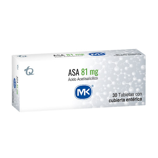 Asa Acido   Acetilsalicilico 81mg Mk Caja x 30 Tabletas