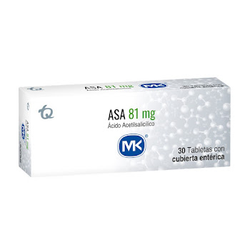Asa Acido   Acetilsalicilico 81mg Mk Caja x 30 Tabletas  