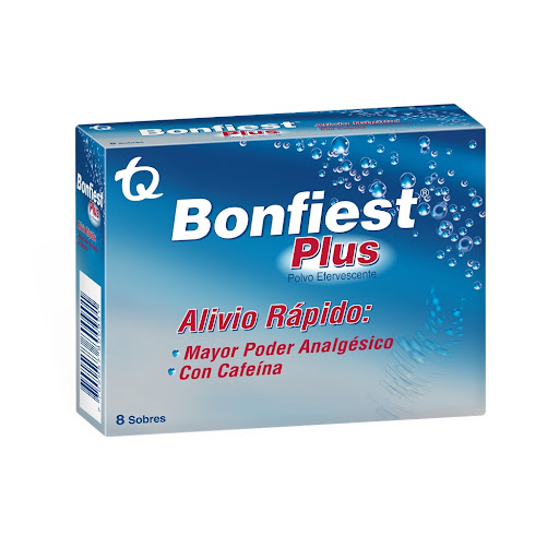 Bonfiest Lua Plus Ácido Acetilsalicílico + Cafeína 650mg/65mg TQ Caja x 8 Sobres