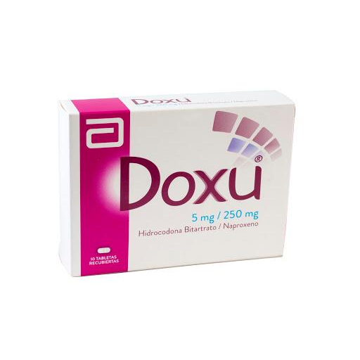 Doxu Plus Hidrocodona Bitartrato + Naproxeno 5mg/250mg Abbott Caja x 10 Tabletas