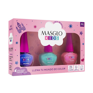 Kit Esmaltes Masglo   Arcoíris Kids x 3 und  