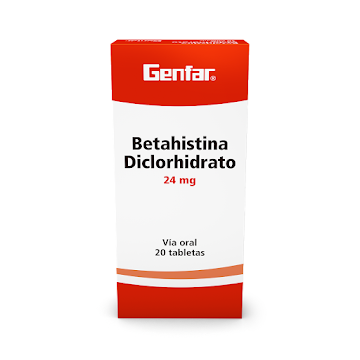 Betahistina Diclorhidrato 24 mg Genfar Caja x 20 Tabletas  
