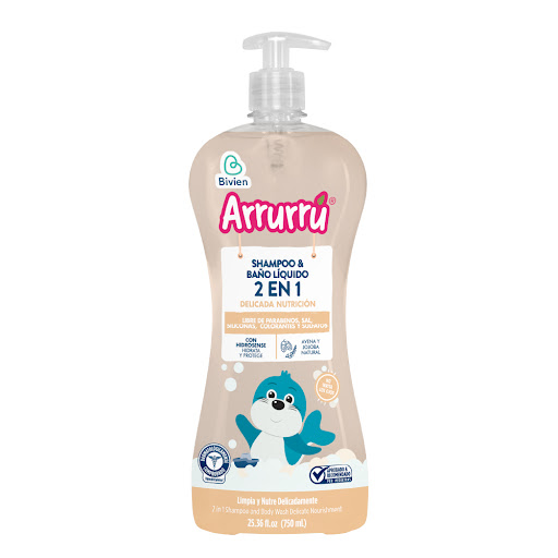Shampoo y Baño Líquido Arrurrú 2 en 1 Delicada Nutrición x 750 ml