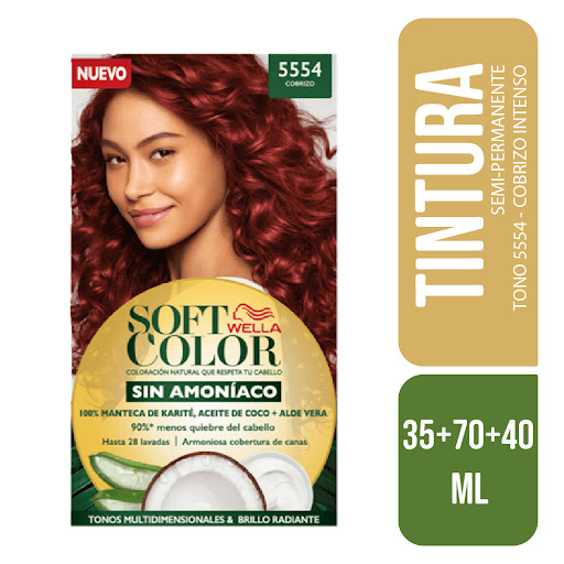 Kit Coloracion Tinte Wella Soft Color Cobrizo Intenso