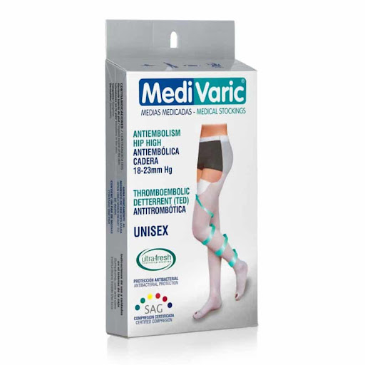 Medias Medivaric Unisex Antiembolica 18-23 Caderas Blanco Talla XL