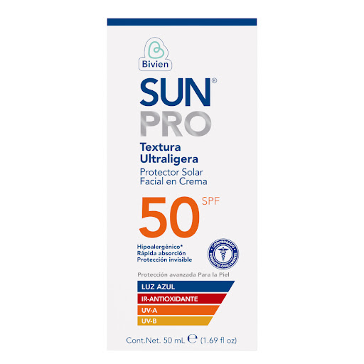 Protector Solar Facial En Crema SPF 50 Sunpro x 50 ml