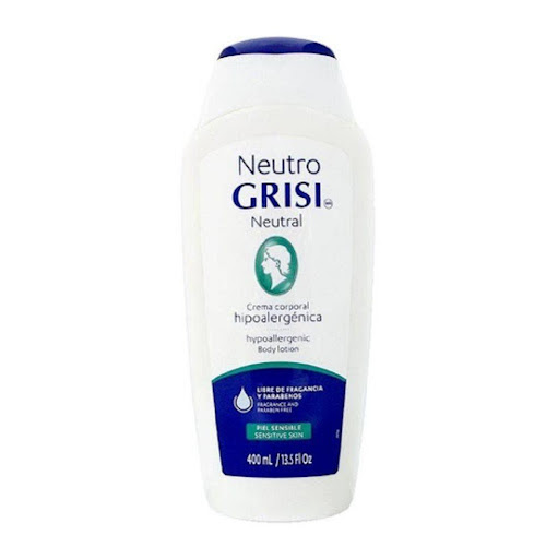 Crema Corporal Hipoalergénica Neutro 400ml - Grisi GRISI unidad x 1 UND La Crema Corporal Hipoalergénica Neutro de Grisi es ideal para el cuidado de la piel de toda la familia, recomendada por dermatólogos para piel sensible.
Su formula hipoalergénica, libre de fragancia 