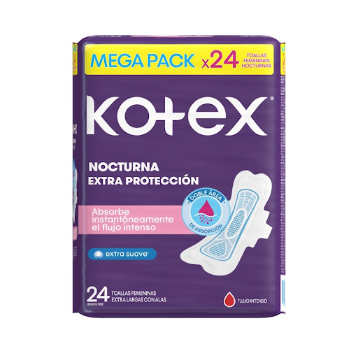 Toallas Higiénicas Kotex Nocturna Con Alas x 24 und