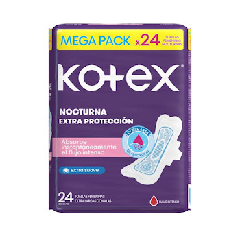 Toallas Higiénicas Kotex Nocturna Con Alas x 24 und  