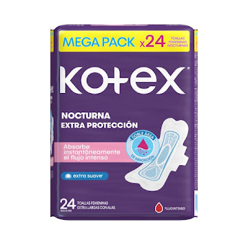 Toallas Higiénicas Kotex Nocturna Con Alas x 24 und  