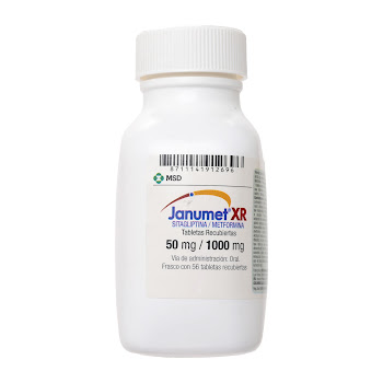 Janumet Xr Sitagliptina + Metformina 50mg/1000mg MSD Frasco x 56 Tabletas  
