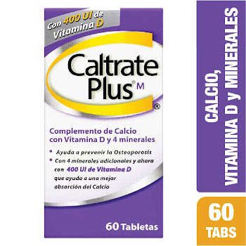 Caltrate Plus Calcio + Vitamina D3 400 UI Haleon Caja x 60 Tabletas  
