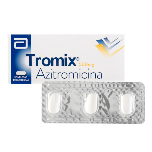 Tromix Azitromicina 500 mg Abbott Caja x 3 Tabletas