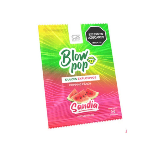 Blow Pop 5gr Elixir Sandia Elixir 5 x 1 Características:

 Contenido: 5 gr
 Género: Unisex
 Marca: Elixir
 Sensación Burbujeante 
 Perfecto para la estimulación oral
Registro No. Invima NSA-0013827-2023