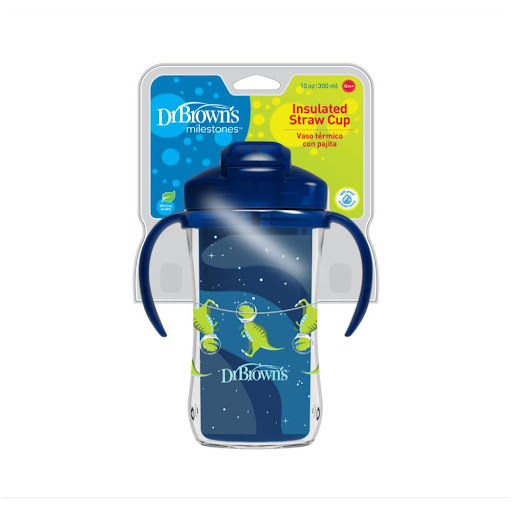 Vaso Térmico Drbrown'S   Con Pitillo 12m+ 10oz Azul X 1 Unidad 
