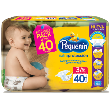 Oferta Pañales PEQUEÑIN Extra Protección etapa 3 Promo Pack x40und       