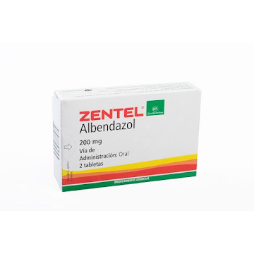 Zentel 200 mg Caja x 2 Tabletas  