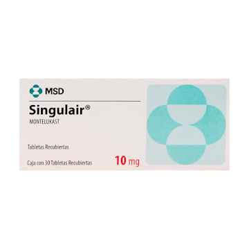 Singulair Montelukast 10 mg Organon Caja x 30 Tabletas  