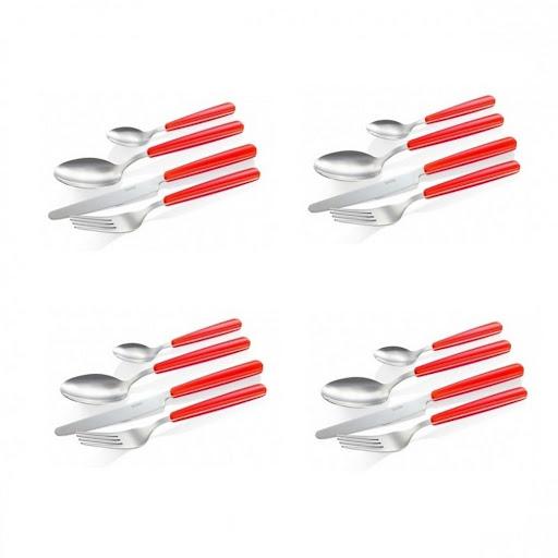 Juego De Cubiertos 16 Pzas Rojo Fancy Home Tescoma Caja x 16 