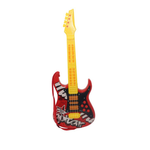 Guitarra Electric Niño Caja Plasticos Asociados  x 1 Es un juguete educativo y emocionante, fabricado en plástico resistente y seguro. Diseñada para fomentar el interés por la música, esta guitarra eléctrica permite a los niños explorar su creatividad y